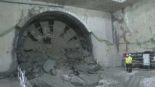 The 'Mayrit' tunnel boring machine reaches the future Madrid Río station