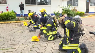 Managua: United firefighters hold a new demonstration exercise