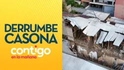 Collapse of an old mansion taken over by squatters in Downtown Santiago - Contigo en la Mañana