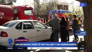 Fire affects a mechanical workshop and a sawmill in Luján