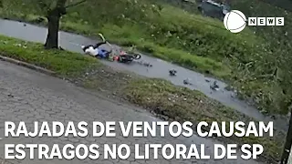 Strong winds cause damage on the coast of SP