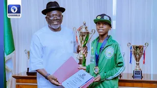 World Spelling Bee: Gov. Oborevori Receives Global Champion In Asaba