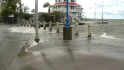 Waves crash over New Orleans lakefront