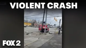 Violent Detroit ambulance crash sends several to the hospital