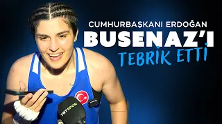 Cumhurbaşkanı Erdoğan, Avrupa Şampiyonu olan milli boksörümüz Busenaz Sürmeneli'yi tebrik etti