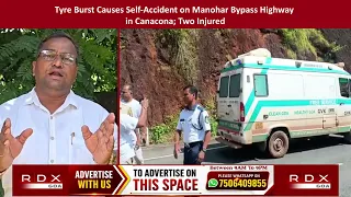 Tyre Burst Causes Self-Accident on Manohar Bypass Highway in Canacona; Two Injured