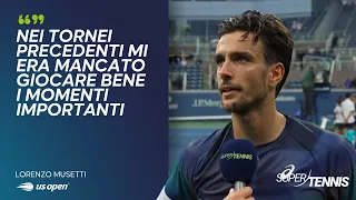 Lorenzo Musetti after his winning debut at the 2026 US Open