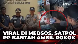 Viral! CCTV Captures Officer Allegedly Stealing Cigarettes During Raid, North Aceh Public Order A...