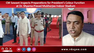 CM Inspects Preparations for President’s Colour Function at Dr. Shyama Prasad Mukherjee Stadium