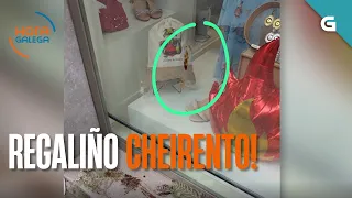 Deixáronlle feces na porta do negocio, pero o do apretón non reparou nas cámaras! | HORA GALEGA