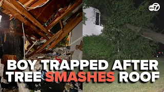 Firefighters rescue boy after tree crashes into Maryland home