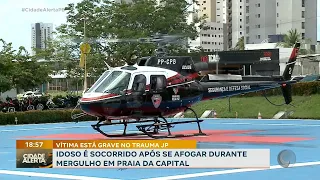 64-year-old man drowns at sea and is airlifted to João Pessoa Trauma Hospital
