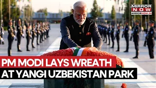 PM Modi Honours Uzbekistan’s Heritage, Lays Wreath At Yangi Uzbekistan Park In Tashkent | Watch