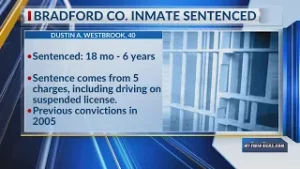 Bradford County man sentenced for fleeing police, crashing car