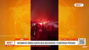 Lima: incendio de código cuatro deja dos heridos y cuantiosas pérdidas