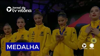 Capixaba athlete wins gold medal with the Brazilian team at the Rhythmic Gymnastics World Champio...
