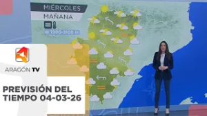 Previsión del tiempo en Aragón para el miércoles 4 de marzo de 2026