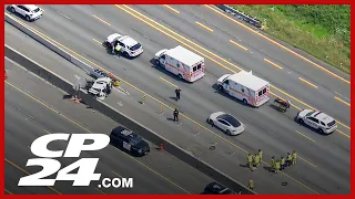 Child critically injured after collision on Highway 401 in Pickering
