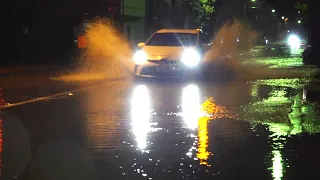 【大雨】坂井市丸岡城付近で道路が冠水　2026年8月29日午後11時頃