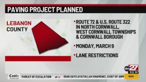 Paving project planned in Lebanon County; see where