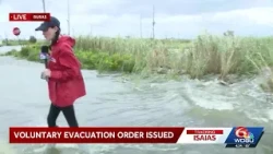 Tide rising in Plaquemines Parish from Hurricane Isaias surge