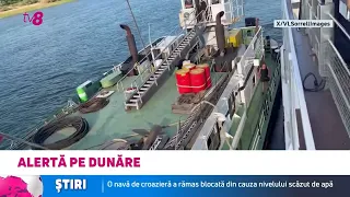 Alertă pe Dunăre: O navă de croazieră a rămas blocată din cauza nivelului scăzut de apă
