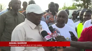 PRESIDENT BARROW VISITS RICE FIELDS IN WASSU