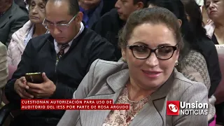 Authorization for Rosa Argudo's use of IESS auditorium questioned