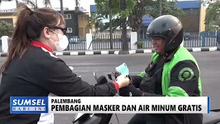 SOUTH SUMATRA TODAY - DISTRIBUTION OF MASKS AND FREE DRINKING WATER