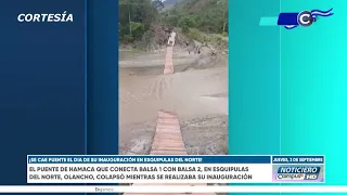 Tragedy and disbelief! Bridge collapses in Olancho on the very day of its inauguration