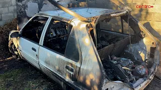 Car completely destroyed by fire in the Oliveira do Hospital municipality