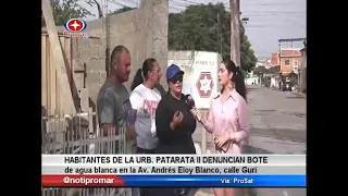 Residents of Patarata II report clean water leak on Av. Andrés Eloy Blanco, Calle Guri