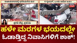 Massive Tree Falls in Rajajinagar | ಕಳೆದ ಕೆಲ ದಿನಗಳ ಹಿಂದೆಯಷ್ಟೇ ಒಂದು ಮರ ಬಿದ್ದಿತ್ತು