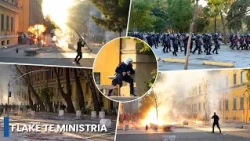 Granata fluturon drejt protestuesve, flakë te ministria,Hitaj zbret në bulevard,përleshje e molotovë