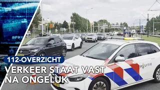 Vrachtwagen en taxi botsen op elkaar | 112-overzicht