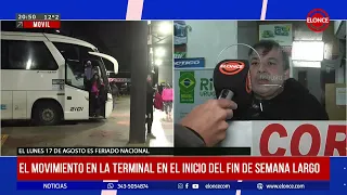 El movimiento en la Terminal de Ómnibus en el inicio del fin de semana largo