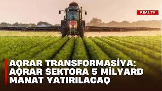 Aqrar transformasiya: Aqrar sektora 5 milyard manat yatırılacaq