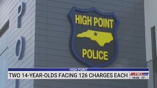 Triad 14-year-olds face 126 charges in High Point vehicle thefts, break-ins