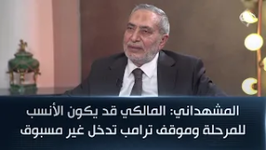 المشهداني: المالكي قد يكون الأنسب للمرحلة وموقف ترامب تدخل غير مسبوق