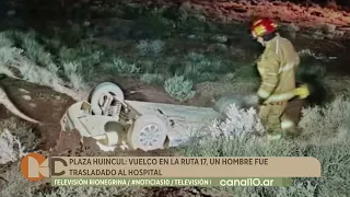 Route 17: Man hospitalized after rollover in Plaza Huincul