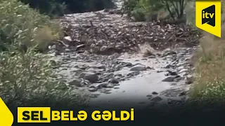 Qarsda selin gəlişi anbaan görüntüləndi