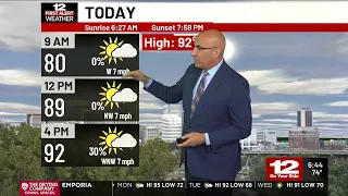 First Alert Forecast: Hot and humid Monday (Aug 17) with a round of late-day storms