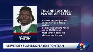 Tulane football player suspended from football activities after arrest