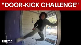 Teens accused of damaging homes in viral door kick challenge