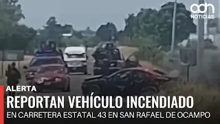 Vehicle fire reported on the Aguascalientes and Zacatecas border