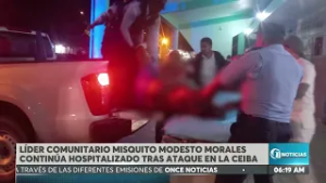 Líder comunitario misquito Modesto Morales continúa hospitalizado tras ataque en La Ceiba.