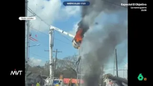 Un hombre se precipita de una grúa de seis metros tras incendiarse la canasta - Más Vale Tarde