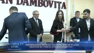 EXCELLENCE REWARDED: THE FOUR PERFECT SCORES AT THE BACCALAUREATE, CONGRATULATED BY THE DÂMBOVIȚA...