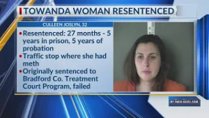 Towanda woman resentenced after violating original sentence