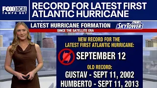 Record for latest first Atlantic hurricane